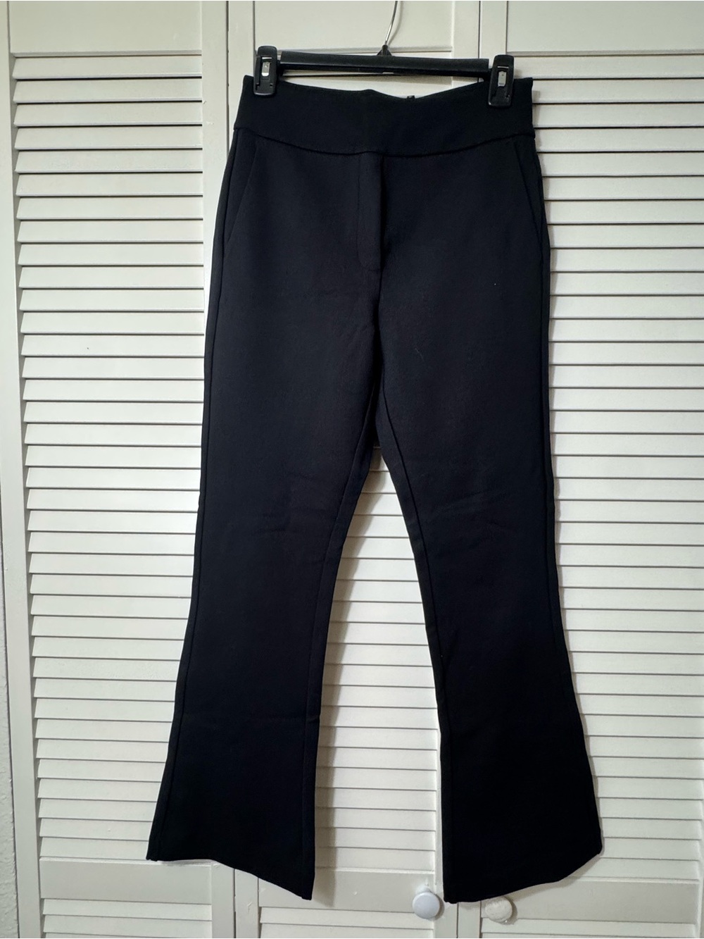 Women's Black Boot-Cut Pants with Stretch Waistband